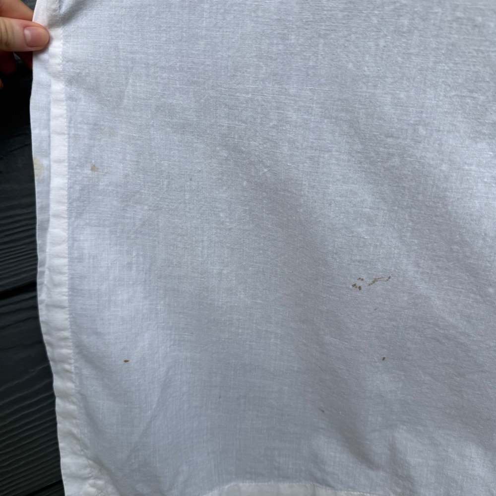 Handmade White Linen Cottagecore Prairie Apron Dress Lace Open Back One Size - Picture 7 of 10